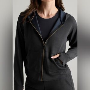 RHONE Black Zip-Up Hoodie